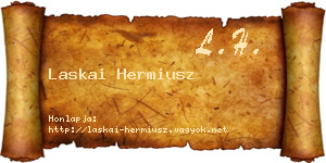 Laskai Hermiusz névjegykártya